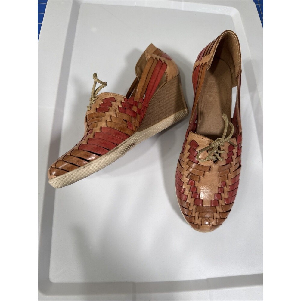 Handmade Leather Mexican Wedge Huaraches Size 7.5 Women READ